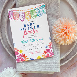 Convite Chá de Bebê Colorido Festa Mexicana Chá de Bebê