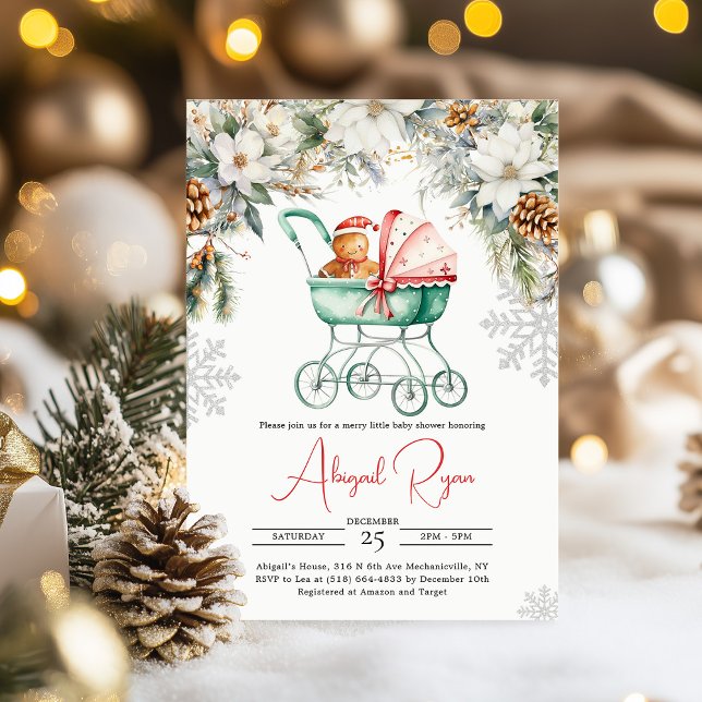 Convite Chá de Bebê com Biscoito de Natal de Gengibre (Criador carregado)