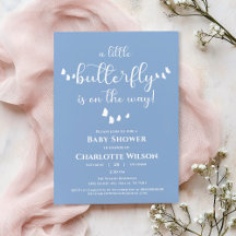 Chá de Bebê com Caligrafia de Borboleta Minimalist