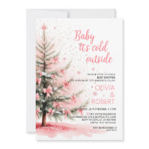 Chá de Bebê com Laços Rosa e Árvore de Natal