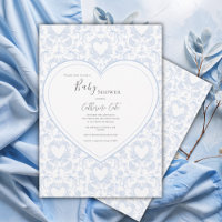Chá de Bebê Coração Caprichoso Floral Azul