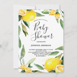 Convite Chá de Bebê Coroa de Limão Aquarela Boho
