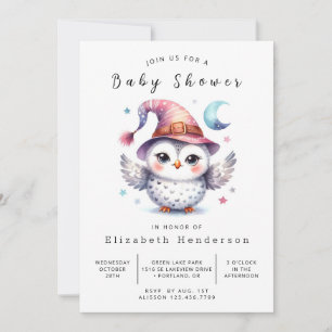 Convite Chá de Bebê Coruja Personalizado Pastel