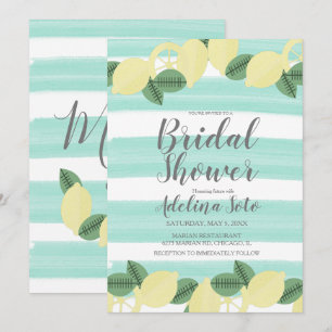 Convite Chá de Bebê Country Lemon Boho Aquarela Listra