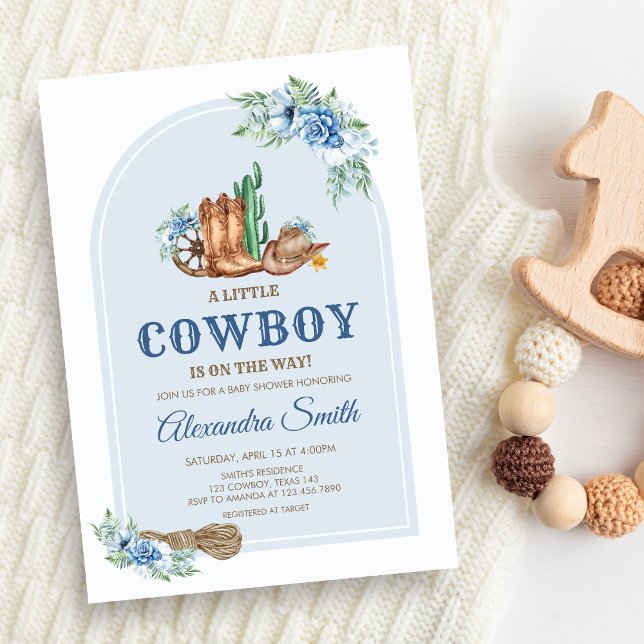 Convite Chá de Bebê Cowboy (A Little Cowboy Baby Shower Invitation)