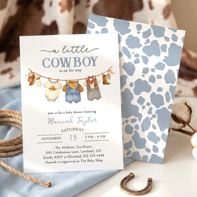 Convite Chá de Bebê Cowboy Western (Criador carregado)