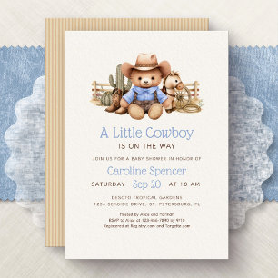 Convite Chá de Bebê Cowboy Western Azul