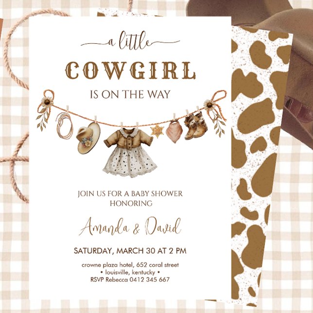 Convite Chá de Bebê Cowgirl (Criador carregado)