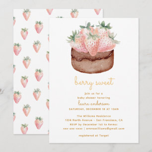 Convite Chá de Bebê Cupcake Morango Doce Morango