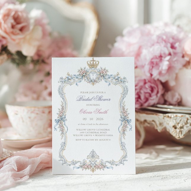 Convite Chá de Bebê da Elegante Marie Antoinette (Criador carregado)