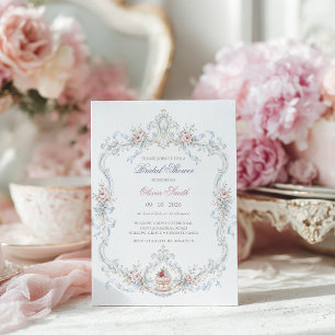 Convite Chá de Bebê da Elegante Marie Antoinette
