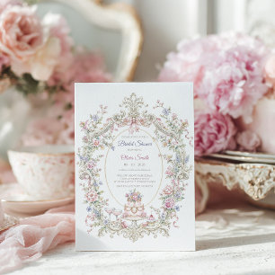 Convite Chá de Bebê da Elegante Marie Antoinette