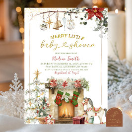 Convite Chá de Bebê da Lareira de Natal