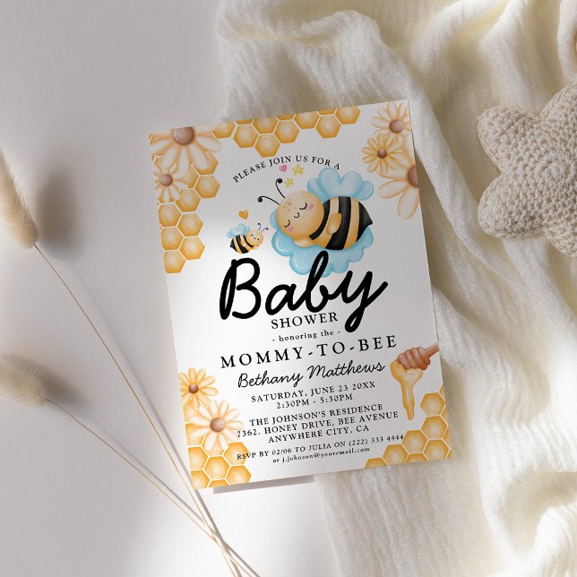 Convite Chá de Bebê da Mamãe Abelha Bumble Bee (Criador carregado)