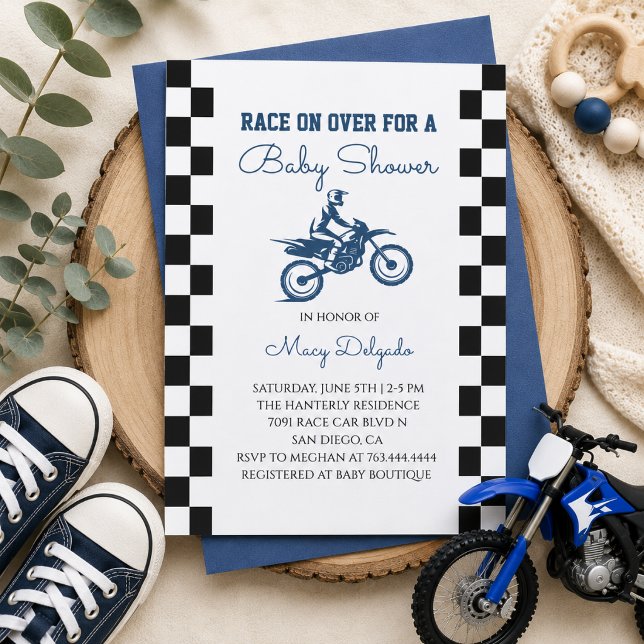 Convite Chá de Bebê da Moto Off-Road (Criador carregado)