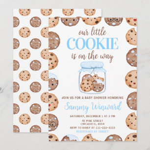 Convite Chá de Bebê da Nossa Pequena Cookie Blue