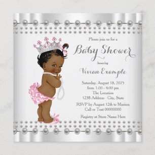 Convite Chá de Bebê da Princesa Afro-Americana Pearl