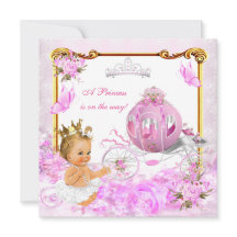 Chá de Bebê da Princesa Loira Carruagem Rosa Doura