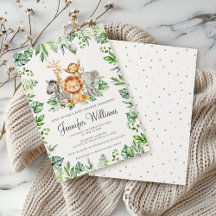 Chá de Bebê da Selva Selvagem Safari Cute