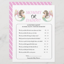 Convite Chá de bebê da sereia debaixo do mar