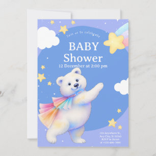 Convite Chá de Bebê da Ursa Polar Dançarina Zarah