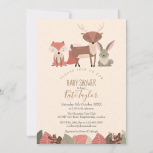 Convite Chá de Bebê de Animais da Floresta / Sprinkle