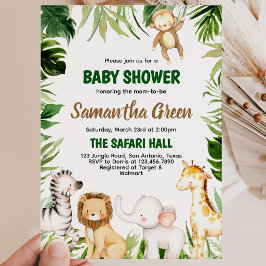 Convite Chá de Bebê de Animais da Savana