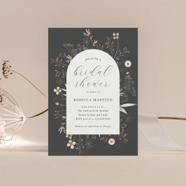 Convite Chá de Bebê de Arquitetura Boho com Flores Silvest