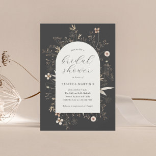 Convite Chá de Bebê de Arquitetura Boho com Flores Silvest