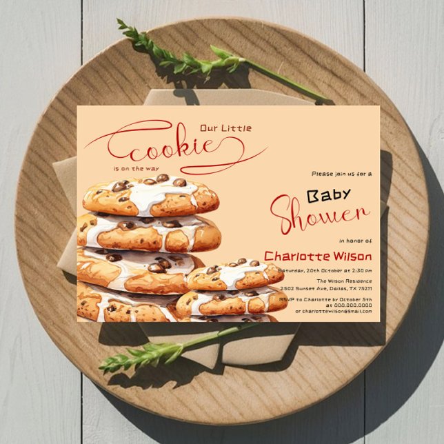Convite Chá de Bebê de Biscoito Fofo (Criador carregado)