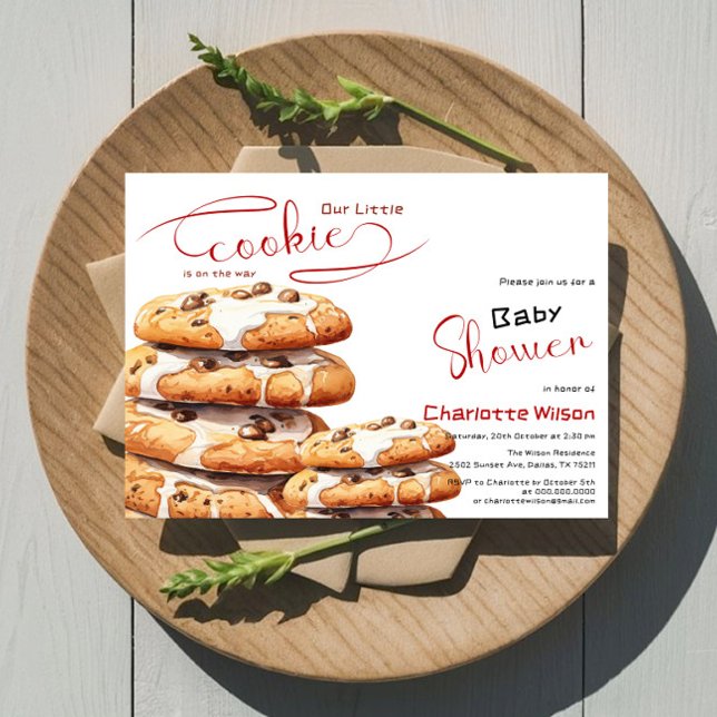 Convite Chá de Bebê de Biscoito Fofo (Criador carregado)