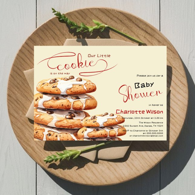 Convite Chá de Bebê de Biscoito Fofo (Criador carregado)