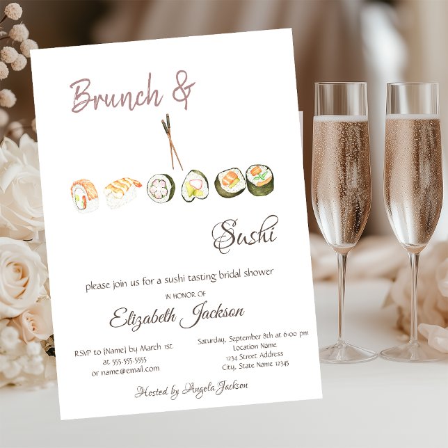 Convite Chá de Bebê de Brunch e Sushi (Criador carregado)