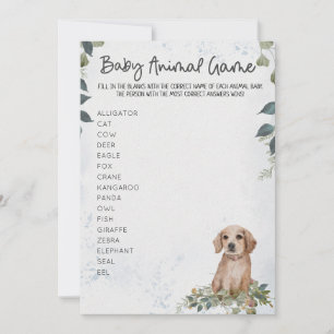 Convite Chá de Bebê de Cachorro Fofo Jogo Animal