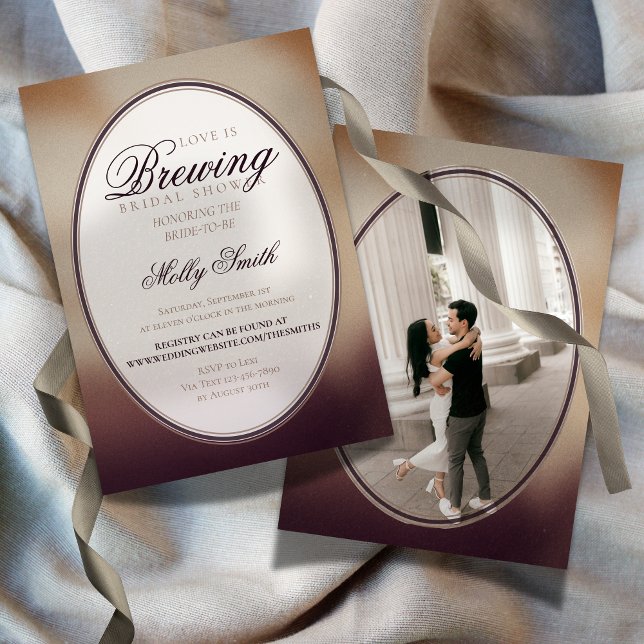 Convite Chá de Bebê de Café Modern Love (Modern Love is Brewing Coffee Bridal Shower Invitation)