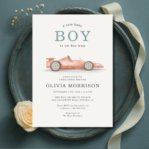Convite Chá de Bebê de Carro de Corrida
