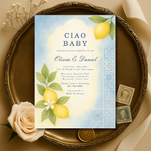 Convite Chá de Bebê de Casais Italianos Ciao Baby