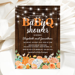 Convite Chá de Bebê de Casal BBQ Baby   Outono BaByQ Churr