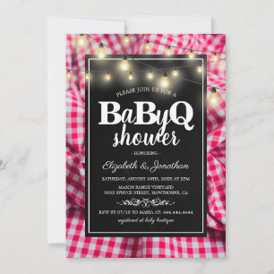 Convite Chá de Bebê de Casal BBQ   Barbecue BaByQ
