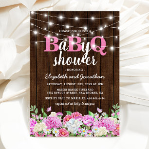 Convite Chá de Bebê de Casal BBQ Menina BaByQ Churrasco