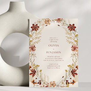 Convite Chá de Bebê de Casal com Jardim Floral em Aquarela