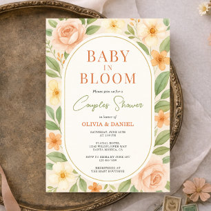 Convite Chá de Bebê de Casal Floral Baby in Bloom