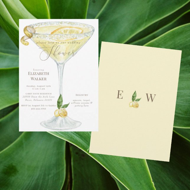 Convite Chá de Bebê de Casamento Elegante de Limoncello (Criador carregado)