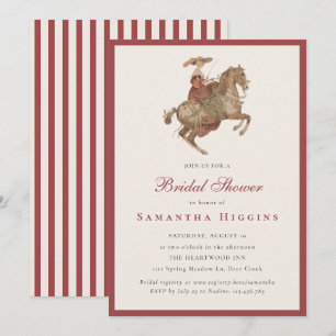 Convite Chá de Bebê de Casamento Renascença Vintage Cavalo