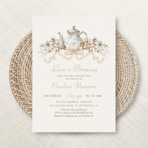 Convite Chá de Bebê de Chávena de Outono