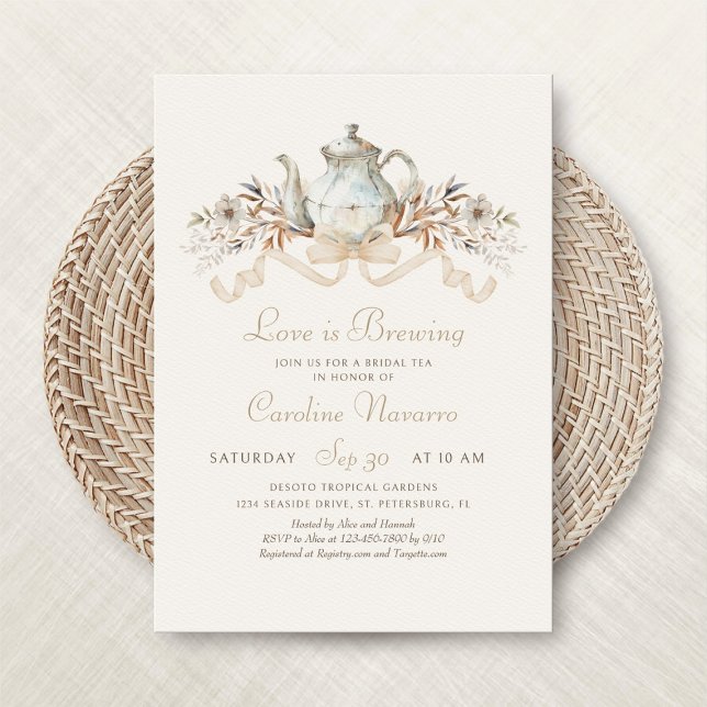 Convite Chá de Bebê de Chávena de Outono (Criador carregado)
