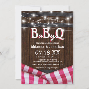 Convite Chá de Bebê de Churrasco para Casais Rustic BaBy