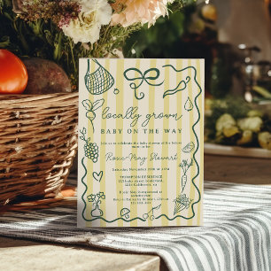 Convite Chá de Bebê de Citrinos Cultivados Localmente no M