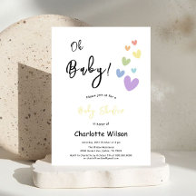 Chá de Bebê de Corações Fofos e Coloridos