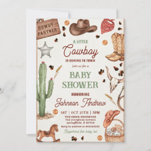 Convite Chá de Bebê de Cowboy de Rancho Pessoal